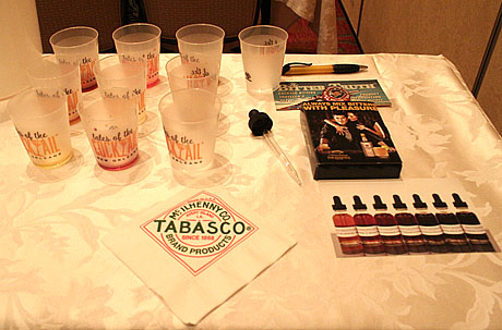 Samples lined up for "The Emporer's New Bitters" seminar at Tales of the Cocktail 2011.