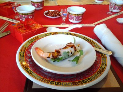A fresh spring roll began our journey into Kweichow Moutai territory.